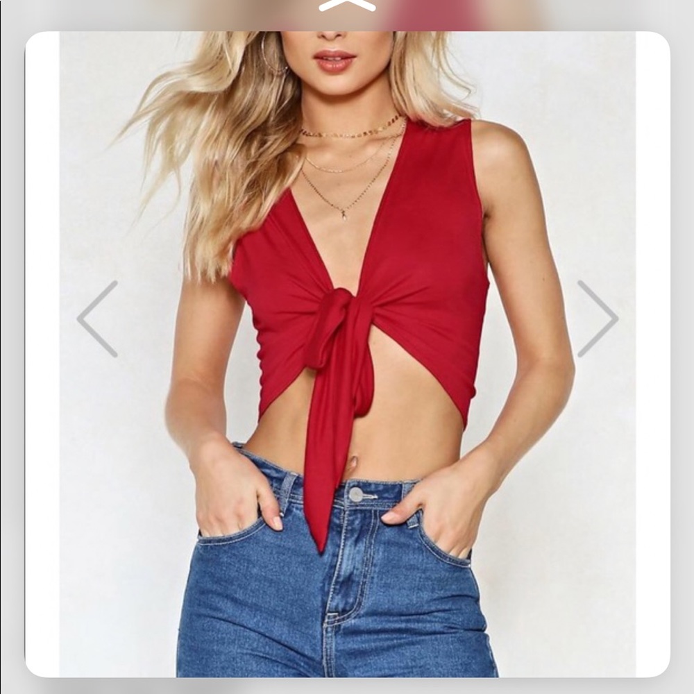 Nasty Gal Sleeveless tie crop top